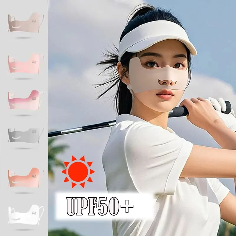 Ice Silk Mask Summer Breathable Sunscreen Face Scarf Eye Patches Anti-UV Eye Protection Mask Cycling Running Golf Face Masks