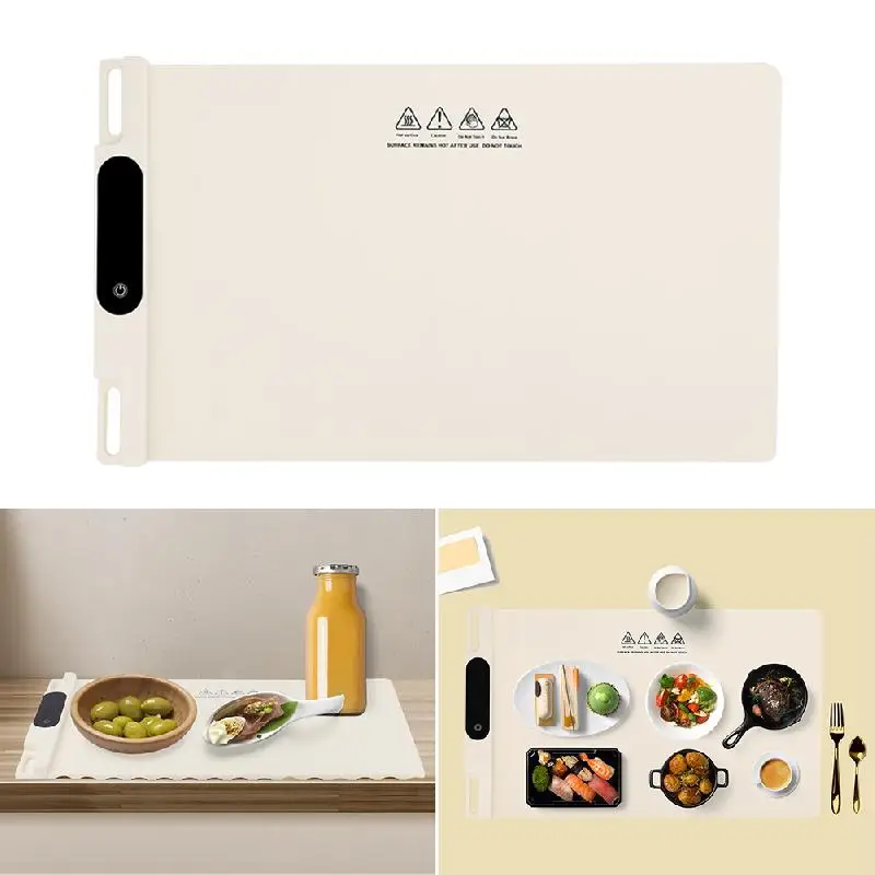 Food Heating Pad Heating Silicone Electric Heating Tray Level 3 Temperature And Level 3 Timer Roll Buffet Hot Plate Heating Pad