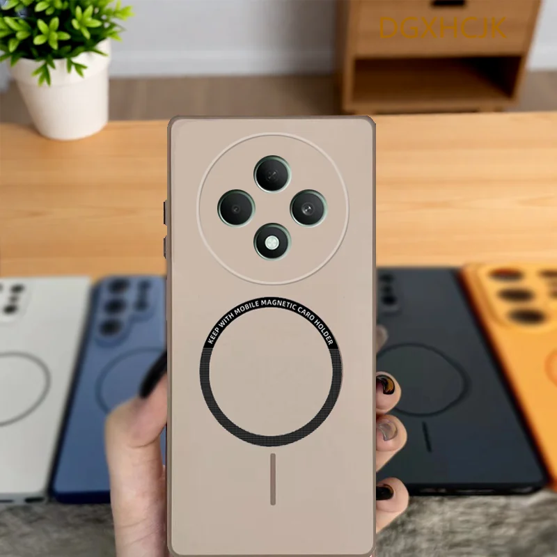Funda para OPPO Reno12 F 5G, Funda para Teléfono OPPO Reno12 F 4G, Funda para OPPO Reno12 FS, Cubierta Trasera Magnética de Silicona Rígida de Color