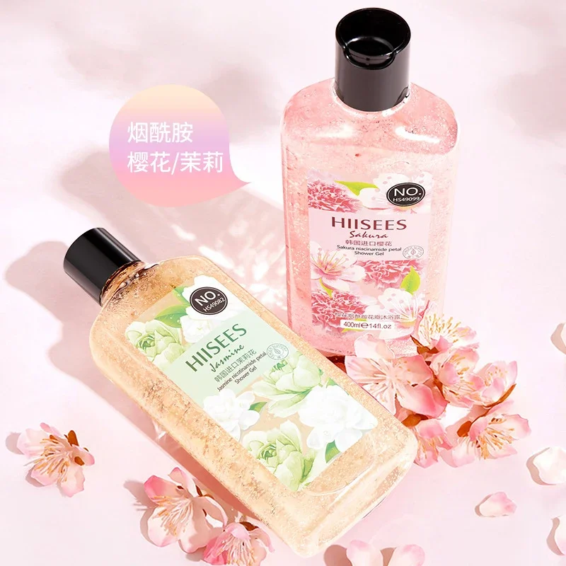 400ml Cherry Blossoms Floral Romantic Petal Shower Gel Soothing Skin Bath Body Lotion Moisturizing Lasting Lavender Fragrance