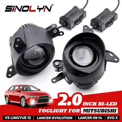 Sinolyn 2 Inch Bi LED Fog Lights For Mitsubishi Lancer/EVO X/V3 Lingyue/Evolution LED Projector Fog Lenses Light Car Accessories