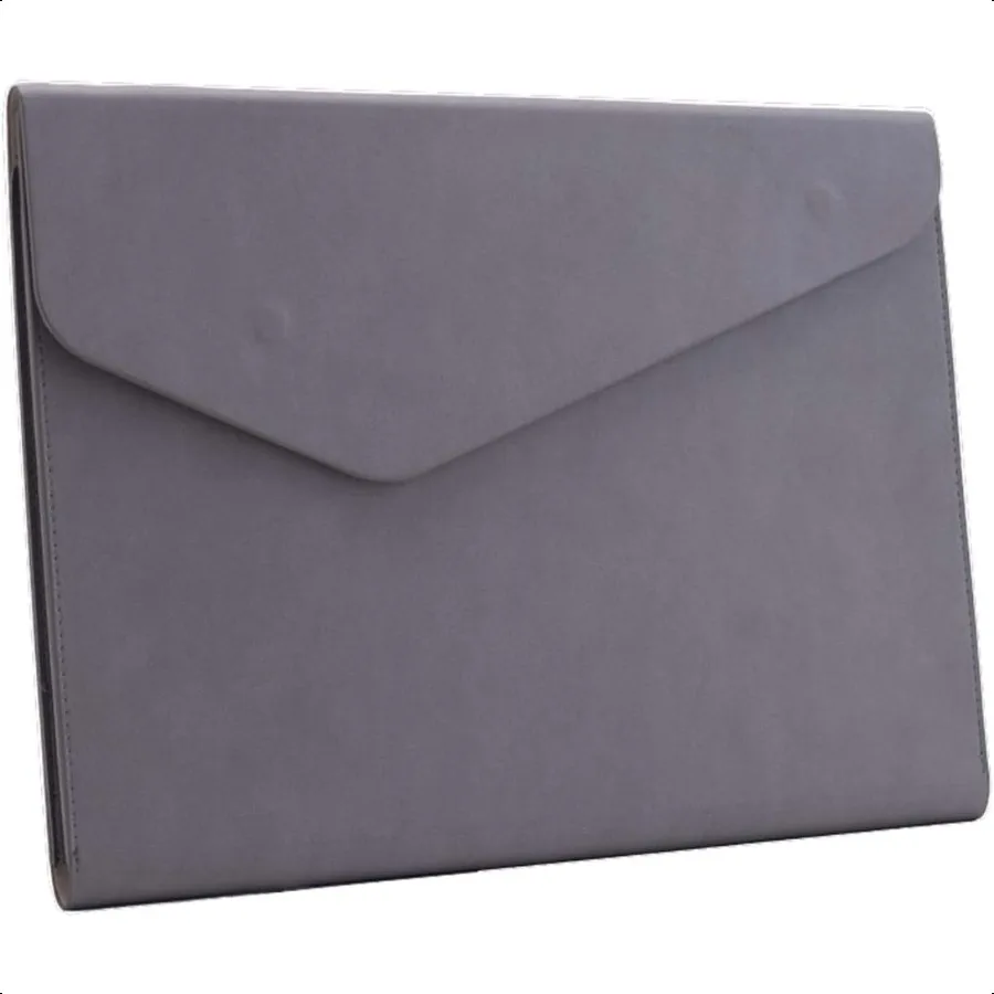 

PU Leather A4 File Folder Document Holder Waterproof Portfolio Envelope Folder Case with Invisible Magnetic Closure Gray