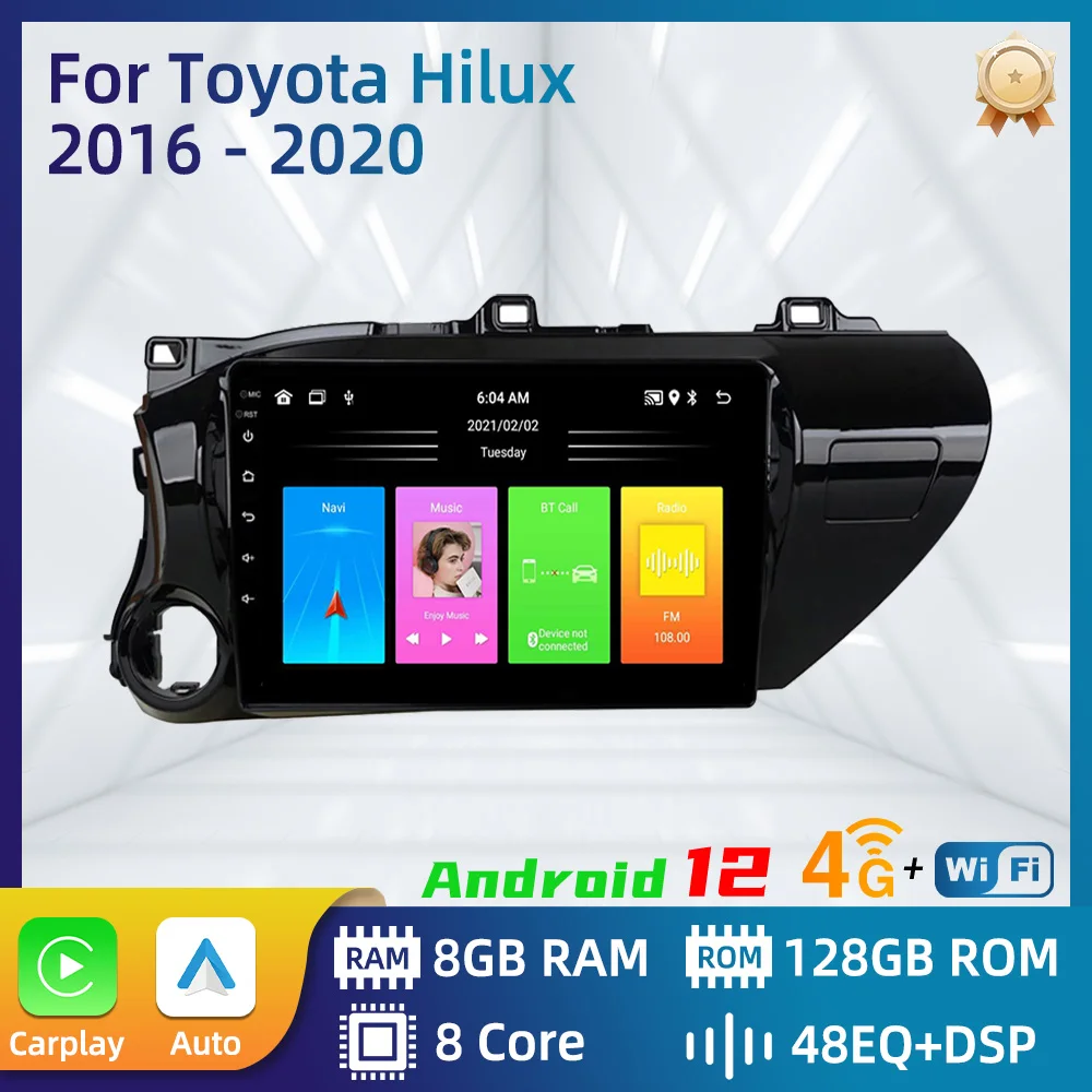 

for Toyota Hilux 2016 - 2020 Car Radio with Screen Multimedia Player Navigation GPS Head Unit Autoradio Android Stereo