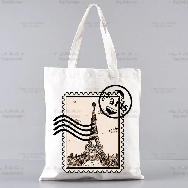 Emily In Paris Creative Canvas Tote Bag Eco ShoppingBag Large Capacity ShoulderBag Women Female Foldable Beach ShopperBag