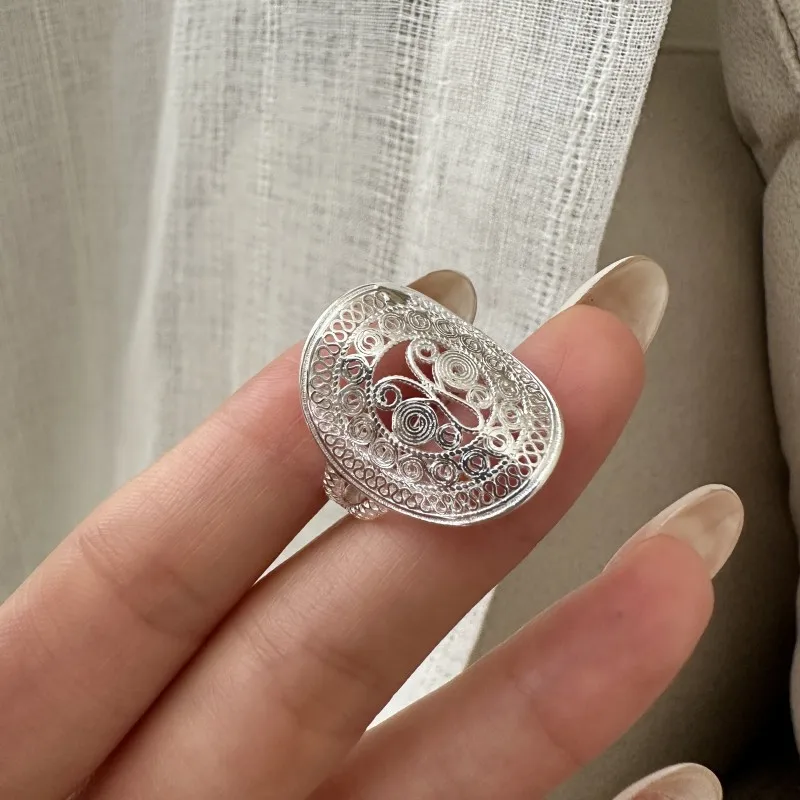 

Кольцо из стерлингового серебра 925 пробы в корейском стиле, тяжелая промышленность, кольцо с сердечком, простая текстура, ювелирные изделия, оптовая продажа