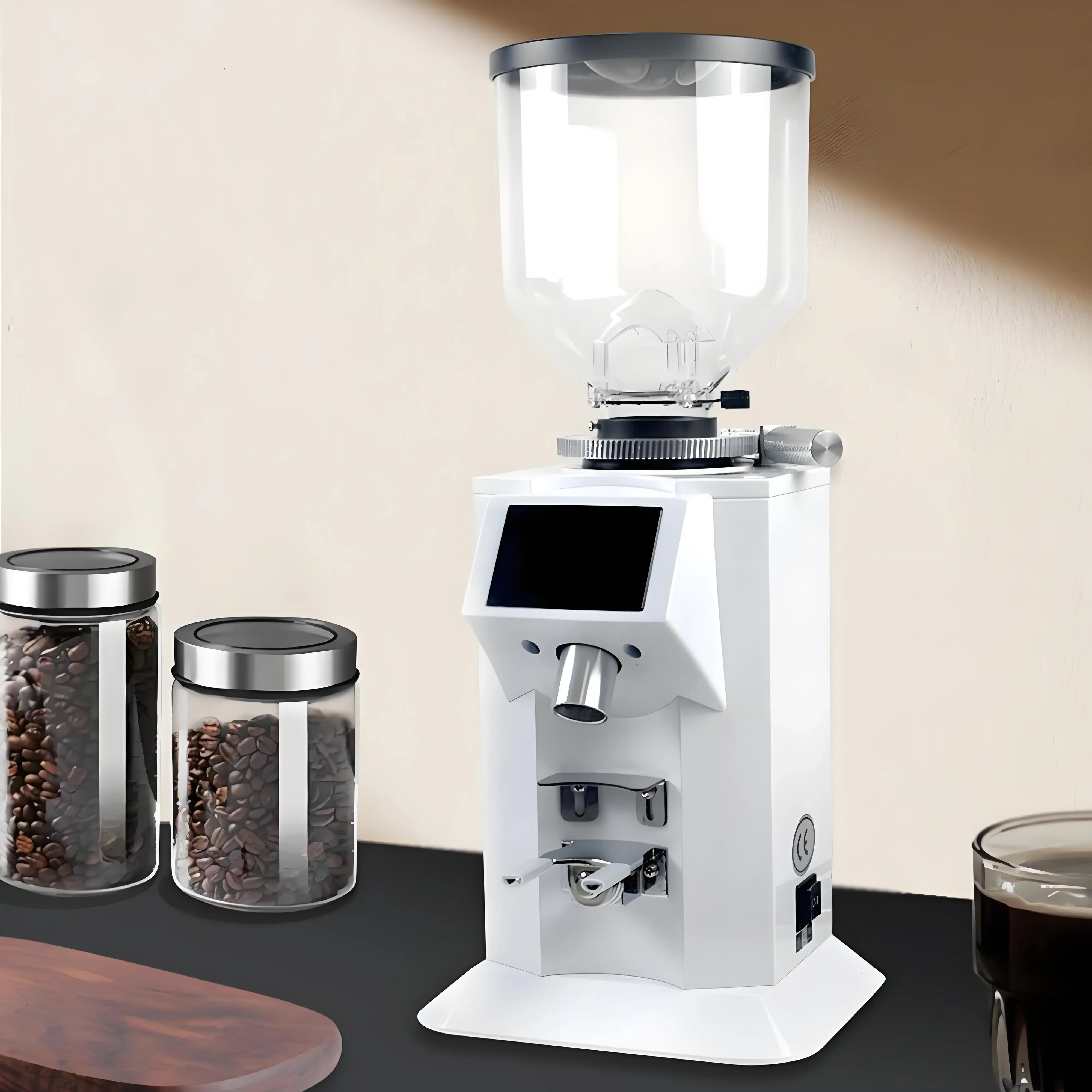 Professional Large Capacity Bean Hopper 74mm SUS420 Stainless Steel Grinder Mill Electric Coffee Bean Grinder