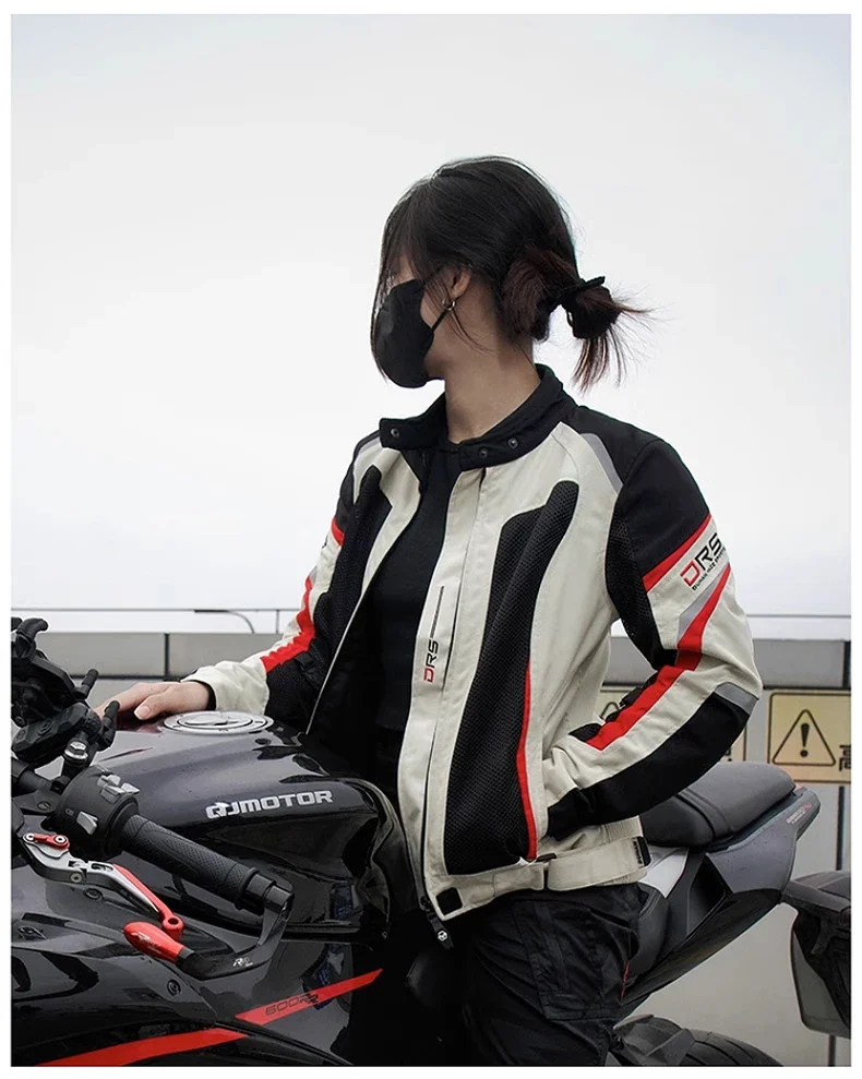 DUHAN Women Motorcycle Jacket Breathable Pants Cycling Clothing Summer Wear Resistant Motorbiker Riding Clothing