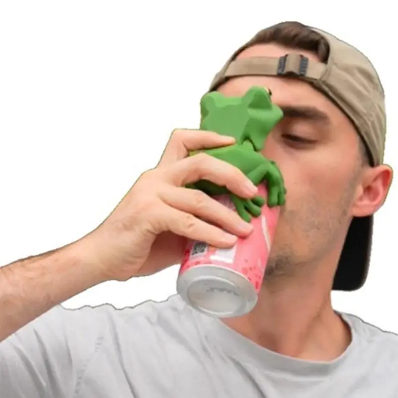 Printed Frogs-Shape Reusable Can Lid Sodas/Beer Covers Gift for Beverage Lover 