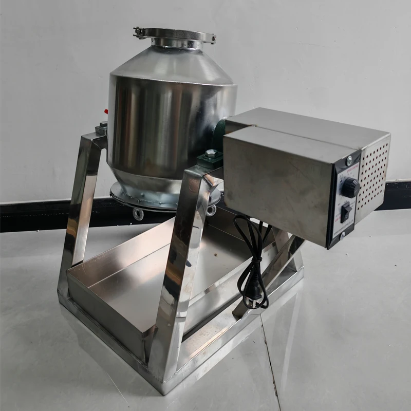 Chemical Food Colouring Powder Mixing Machine Stainless Steel Rotary Ingredient Spice Mix Machine Powder Drum Blender Machine