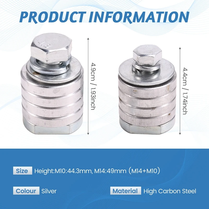 2PCS M14 M10 Angle Grinder Adapter Grooving Machine Adapter Conversion Kit Flange Metal Lock Nuts Slotting 100 150 Type