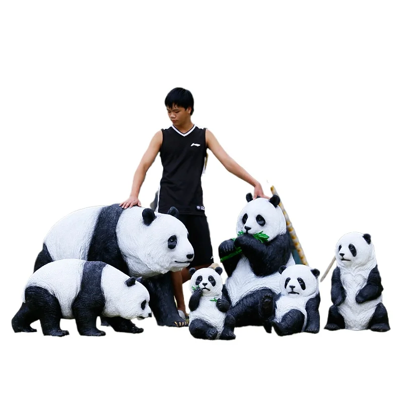 FRP simulation giant panda sculpture ornament floor garden courtyard scenic outdoor garden landscape