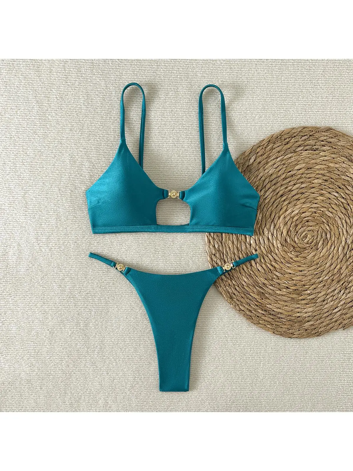 

Сексуальный разноцветный купальник-бикини из двух частей, треугольный дизайн, с подкладкой на груди, без косточек, из полиэстера, для плавания