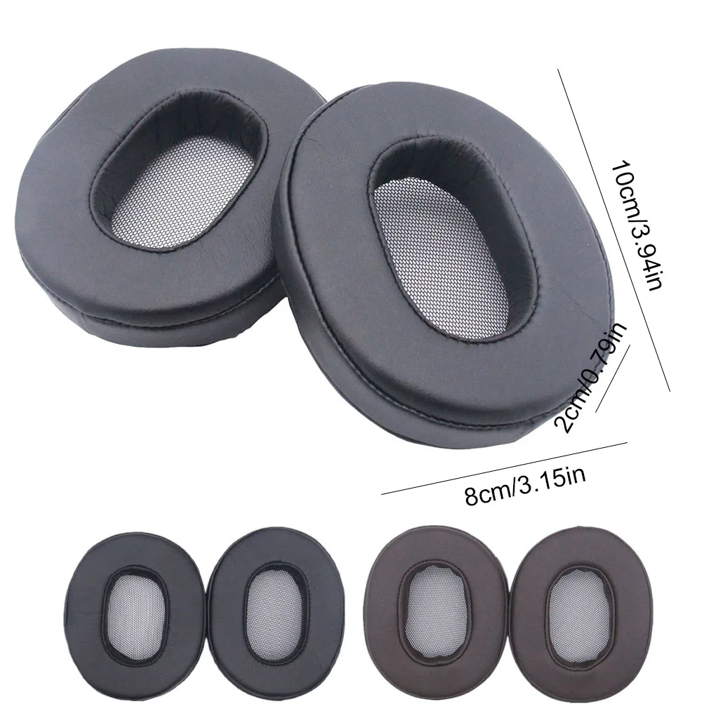 Almofadas para fones de ouvido, substituição montada na cabeça para MDR-1A marrom