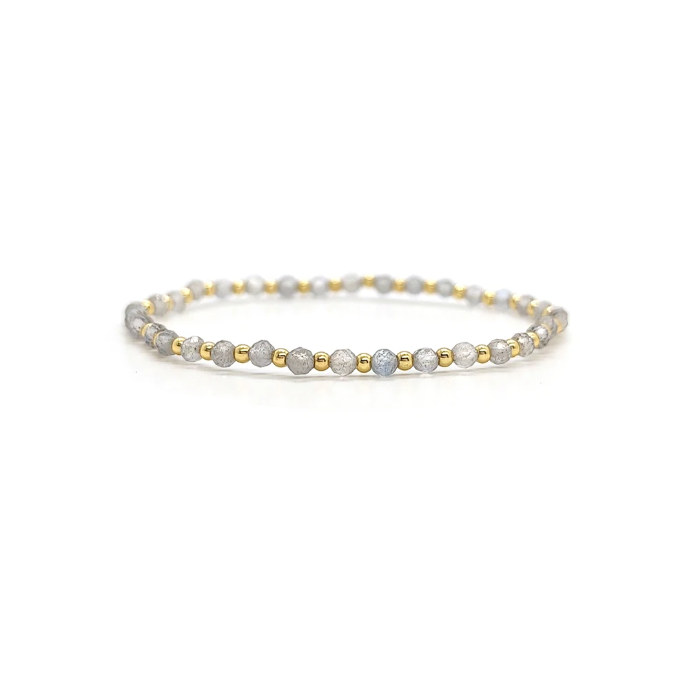 Vlen Boho-Perlenarmband für Damen, bunte Stretch-Armbänder aus Naturstein, trendige Mode, zierlicher Schmuck, Sommer, Strandurlaub – Detail 9