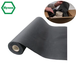 Hysen-rollo de papel Kraft negro para manualidades, tablones de anuncios, envolver regalos, camino de mesa, caja de decoraciones, relleno de papel reciclado