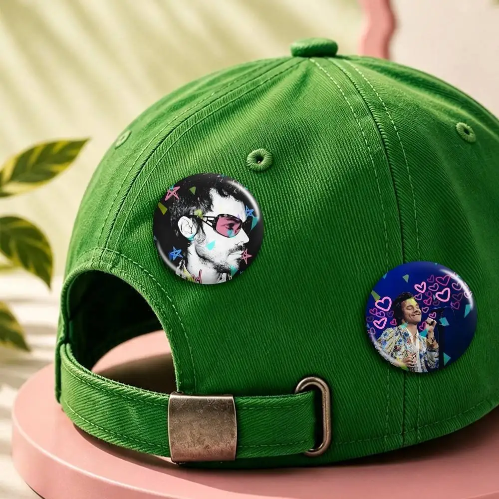 H-Harry Style-s Love On Tour Round Brooch Pins, Personalized Badges With Broken Glass Design Fashion Accessory
