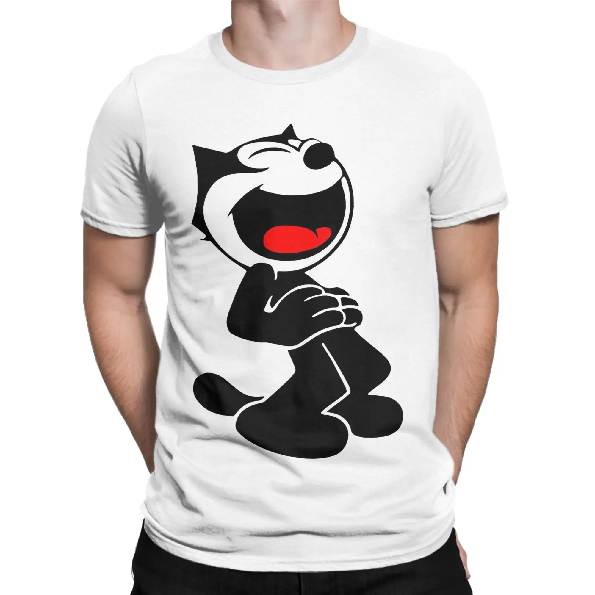 F-Felix The Cat Laughing  Merch Unisex T Shirt Cotton Tee Graphic  Tops T-shirt