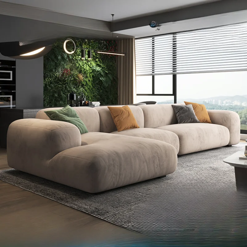 Sofy z wypełnieniem do salonu Minimalistyczny Glamour Elegancki Kształt L Pufy Sofa Salon Przekrój Sofy Salas Y Muebles Meble Domowe