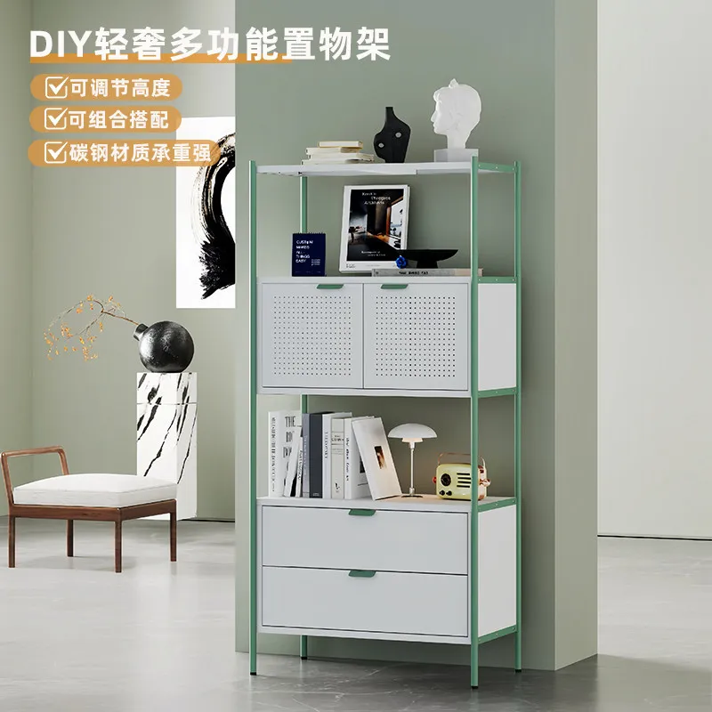 Storage cabinets  household dust-proof storage display racks living room balcony multi-layer snack storage racks