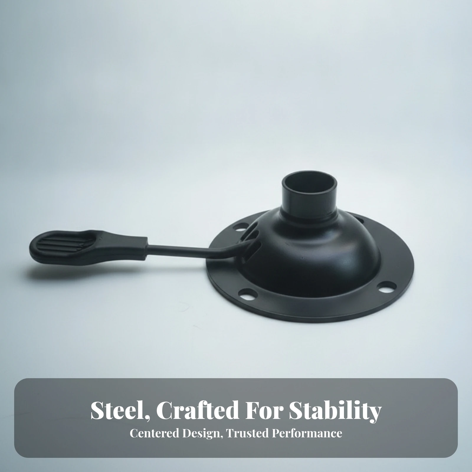 Round Chair Base Plate Domed Metal Body Swivel Mounting Plate Chair Base Hardware Component Steel Black