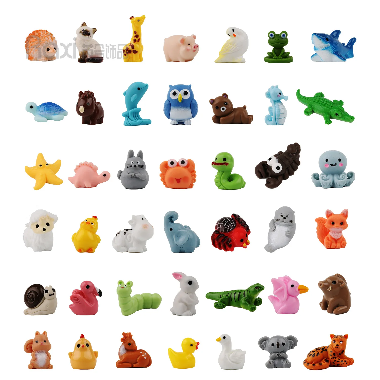 30/42Pcs Mini Resin Tiny Animals Figurines Bulk Miniature Little to Hide Small Animal Garden Landscape Dollhouse Crafts Decor