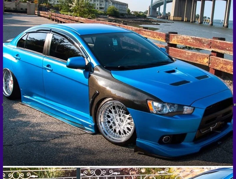 

Подходит для Mitsubishi Yishen EVO, крыло из углеродного волокна, модифицированное переднее широкое крыло из углеродного волокна EVO