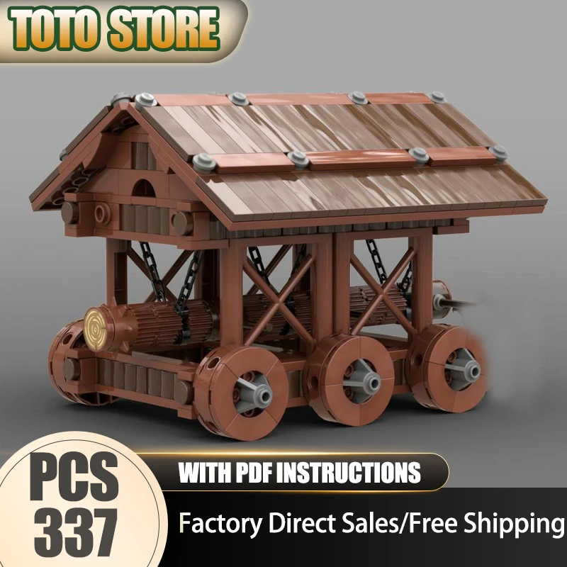 Castelo medieval modelo moc tijolos de construção battering ram modelo tecnologia bloco modular brinquedo diy montagem presentes do feriado natal