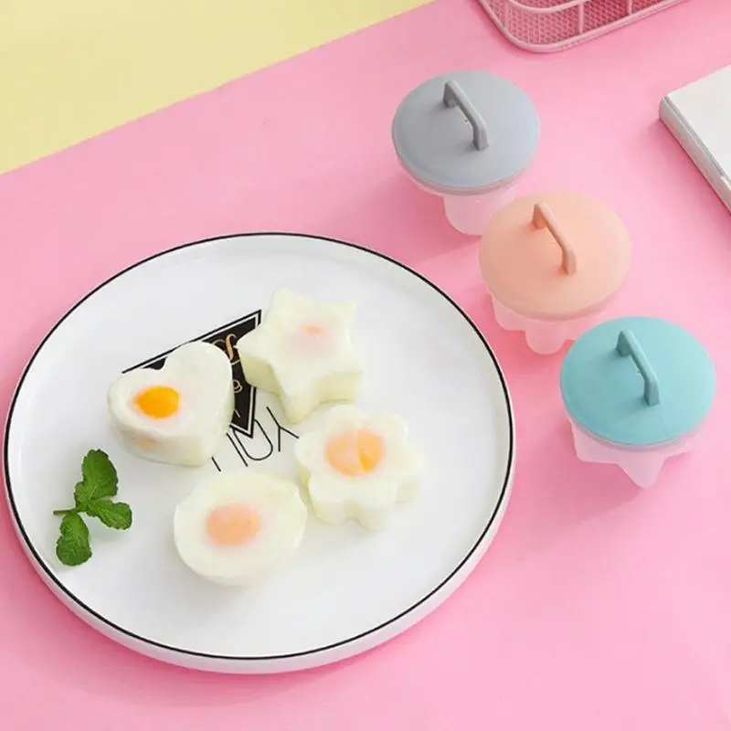 ~4pcs Kitchen Steamer Breakfast Egg Cooker Mold Home Diy High-temperature Resistant Creative Egg Cooker Set Kitchen Accessories