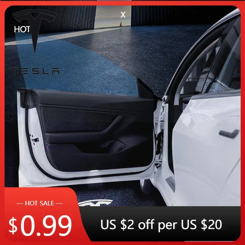 

Car Sticker Tesla 2/4PSC Tesla Welcome Light for Model Y 3 S X Car Door LED Projector puddle lights Ultra-Bright Welcome Light