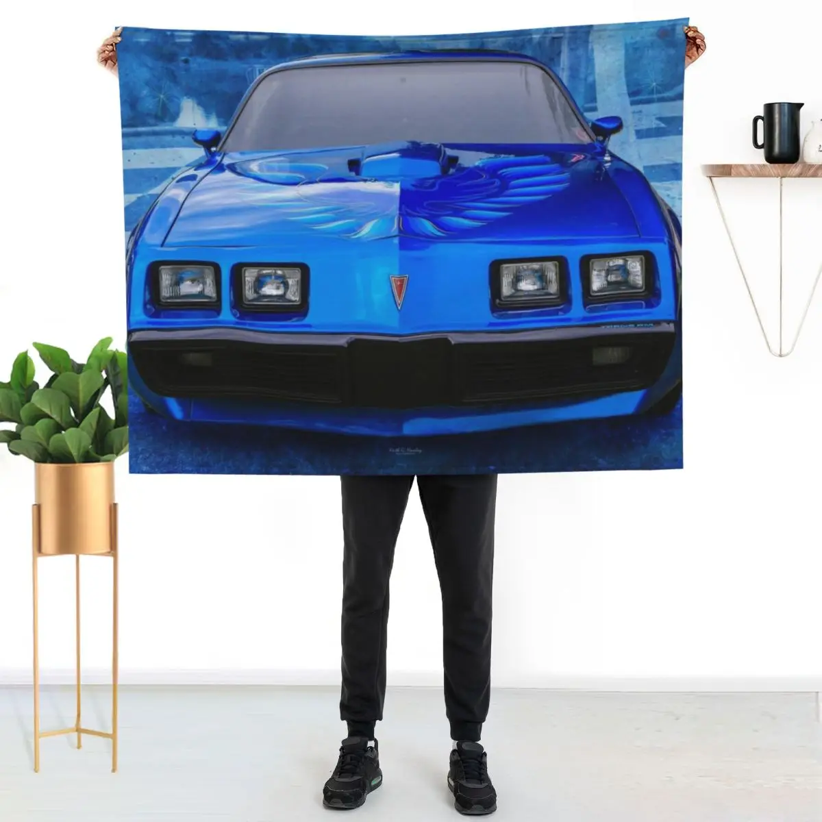 Trans Am in Blue Throw Blanket for sofa Decorative Sofa Warm warm winter Plaid Summer Beddings Blankets