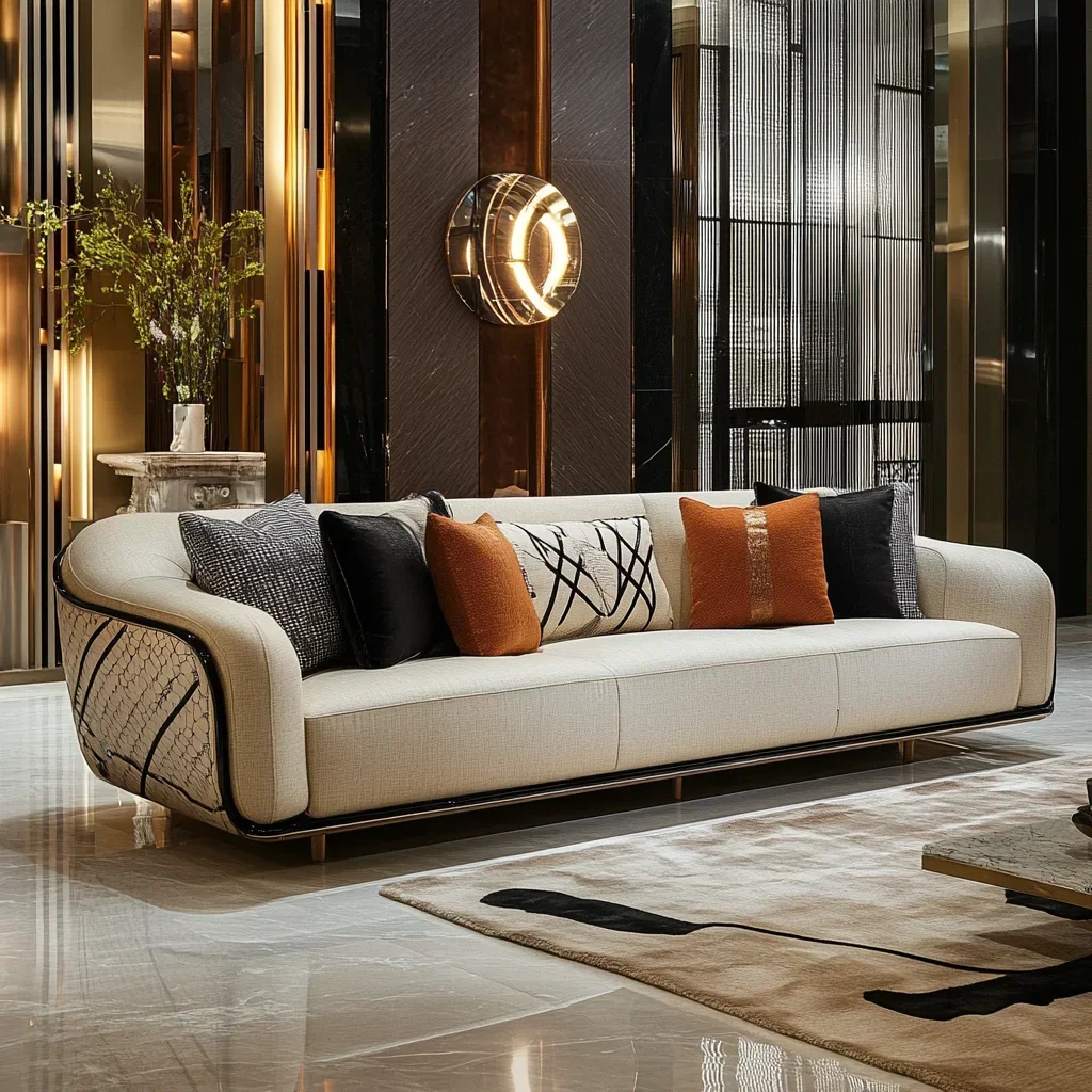 

For Modern Luxury Design Office Leisure Sofa Customizable Executive Leather Multi-Seat With Wood Legs For Living Room Ac