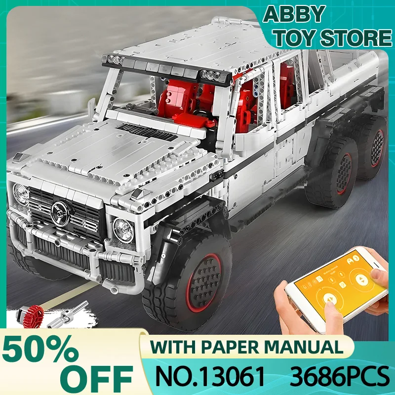 MOULD KING 13061 MOC Technical Motorized G700 6x6 SUV Truck Car Building Blocks Bricks 3D Educational Toy Christmas Gift For Kid