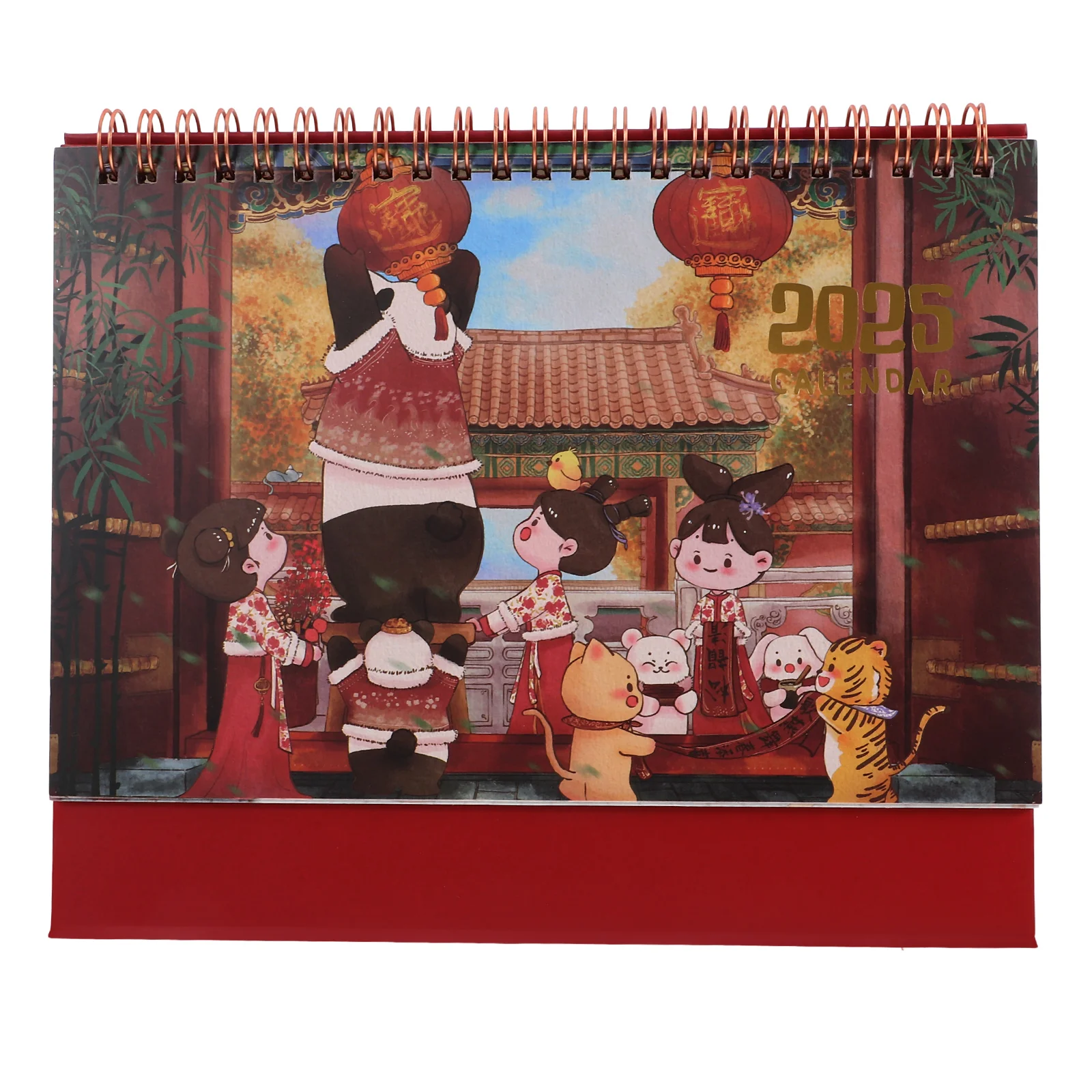 2025 Desk Calendar Annual Check Standing Brand Cartoon Desktop Office Chinese New Year Carlandar Accessories for Women Flipped