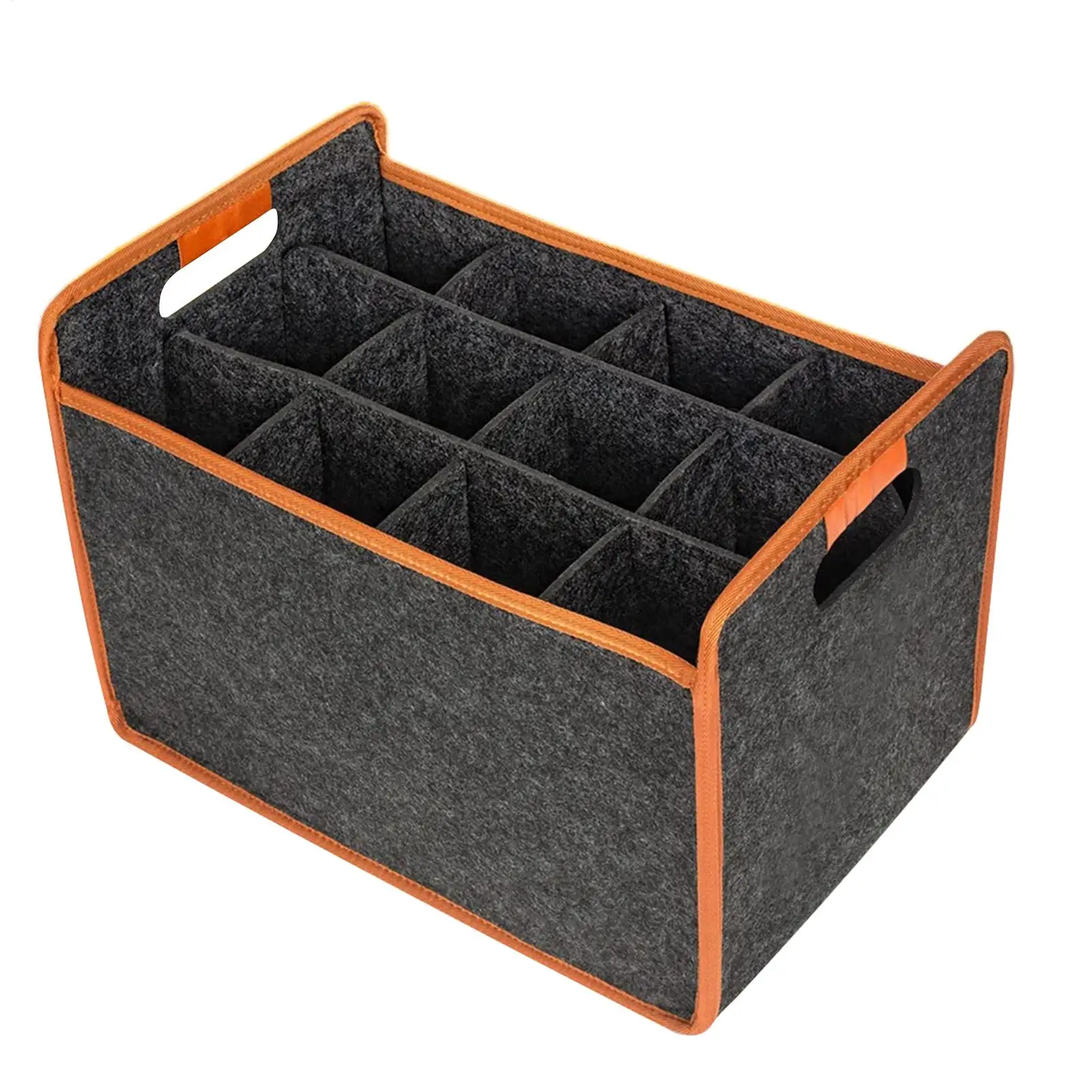 Wine Travel Bag 12-Bottle Felt Wine Carrier Storage Box with Divider Liquor Bottle Tote with Comfort Handle Portable Wine Tote