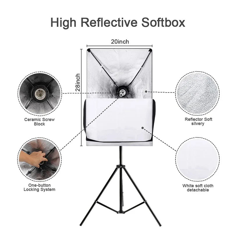 Imagem -02 - Kits de Estúdio Fotográfico Softbox com Suporte de Luz Ajustável Iluminação Fotográfica Retratos Fotografia Publicitária 2x85w 3200k5500k