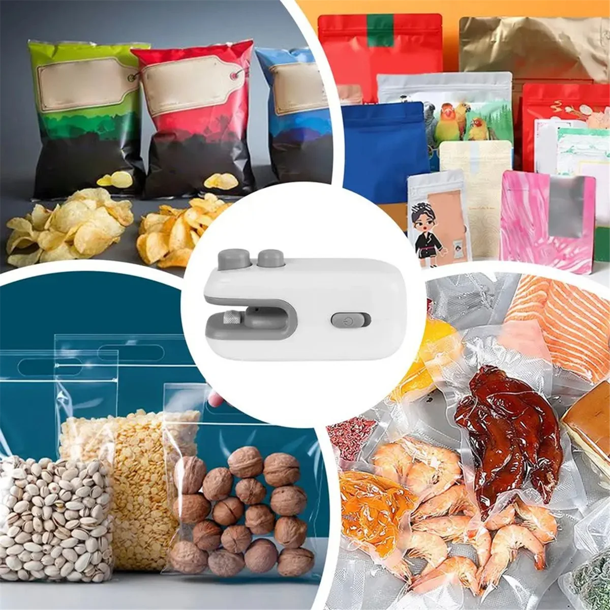 Portable Mini Sealing Machine 2 In1 Heat Sealer for SnacksJAS