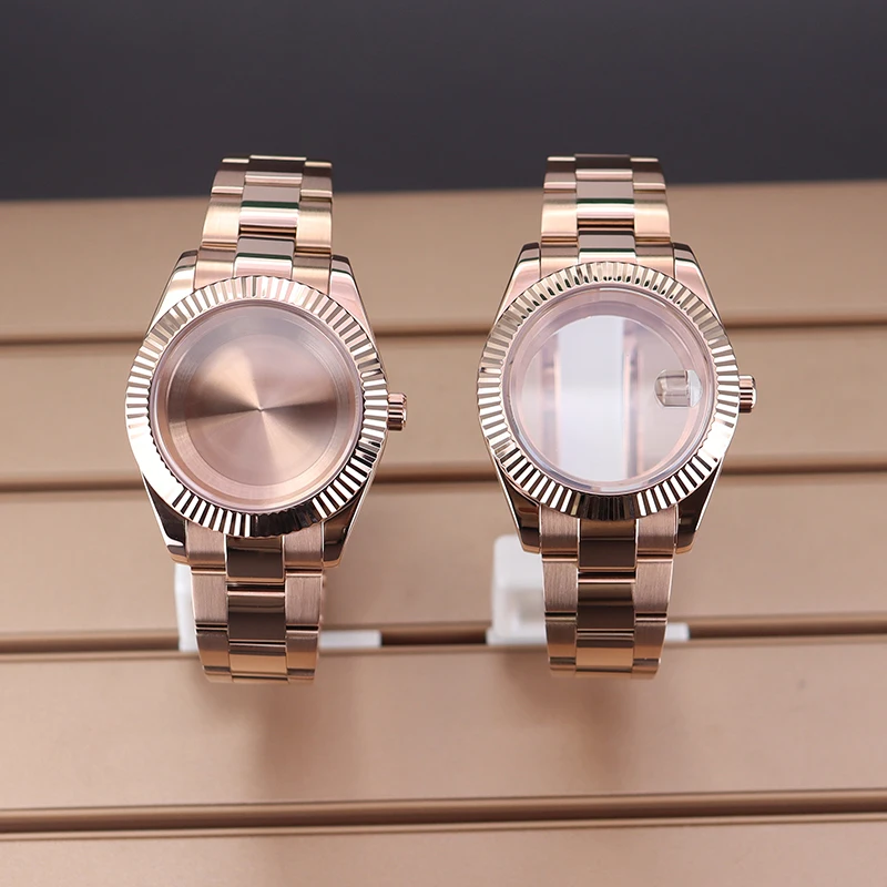 Rose Gold 36mm 40mm Men Watch Case Bracelet Parts For Nh35 Nh36 Miyota 8215 Movement 28.5mm Dial Sapphire Glass Oyster Perpetual