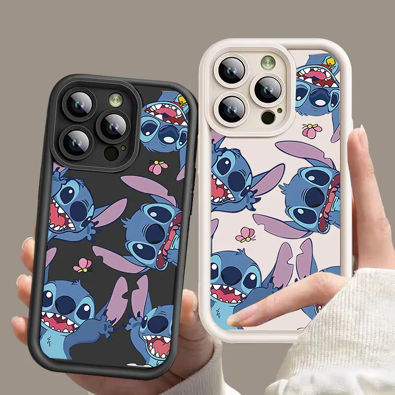 Case For Realme C55 C53 C51 C67 C35 C30 C21Y C25Y C21 C25 C20 12 Pro Plus 11 8 cover Cute Stitch Couple Silicone