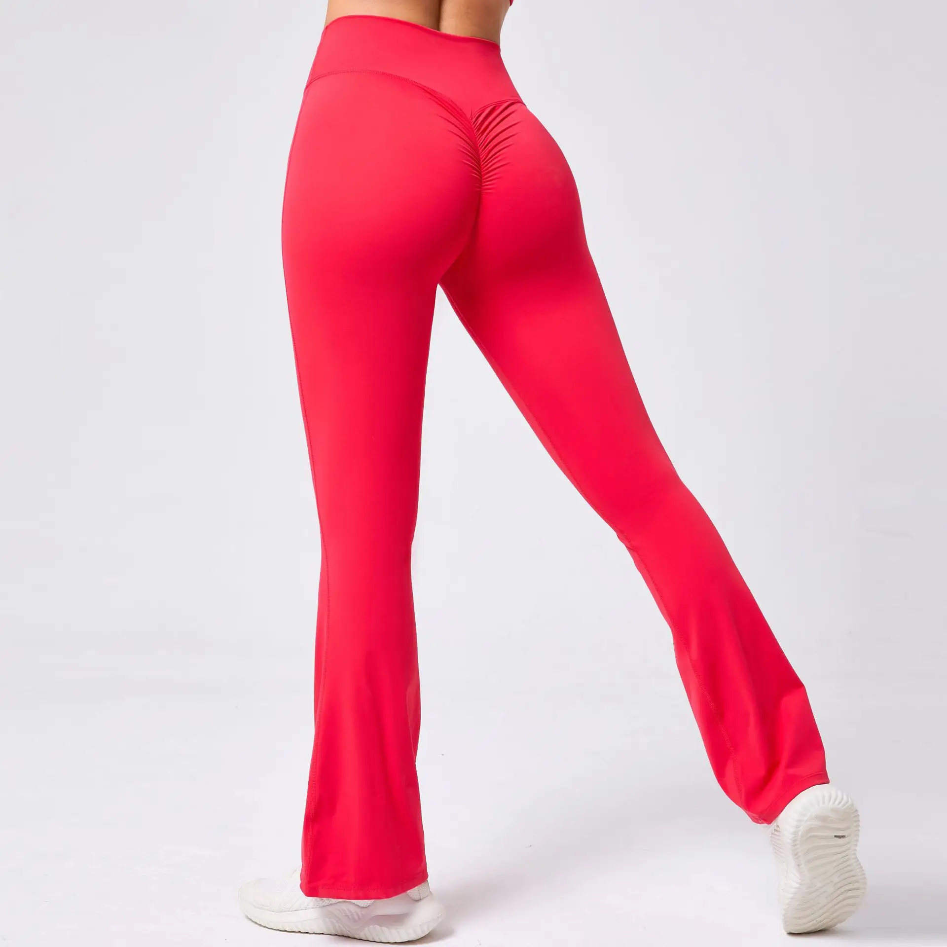 Women Fashion Flare Leggings High Waist Yoga Pants High-elastic Dancing Leggings Workout Gym Legging Hip Lift Tights