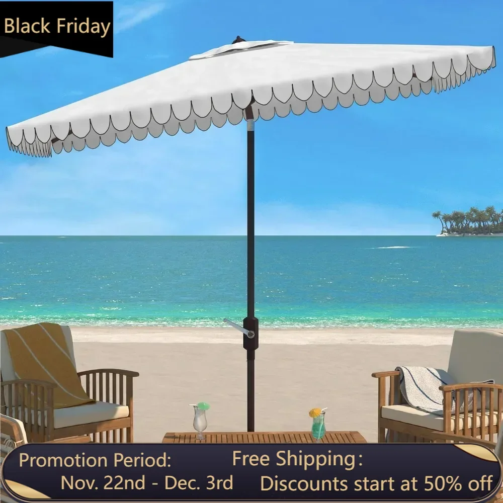 Outdoor rectangular crank ultraviolet protective umbrella 118. 11 inches wide x 78 inches. 74 inches deep x 106. 31 inches high