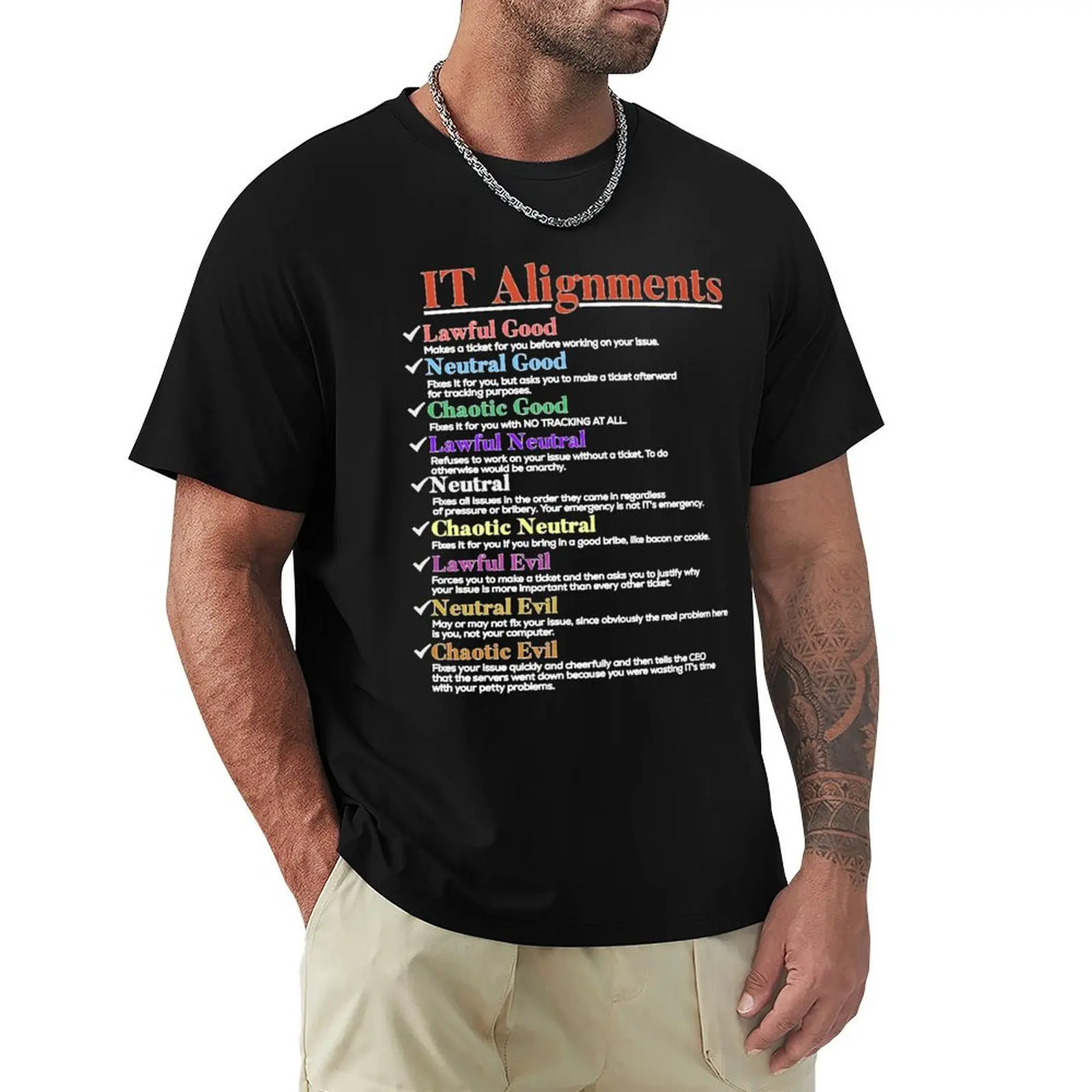 It alignments - lawful good neutral good chaotic good T-Shirt Urban Style Print T-Shirt