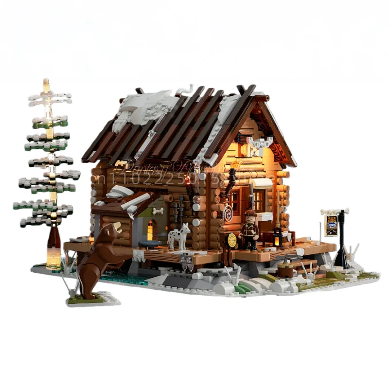 Colección de casas Vintage, bloques de construcción, cabina de montaña Islandia, campamento al aire libre, modelo ensamblado, juguetes, regalos coleccionables