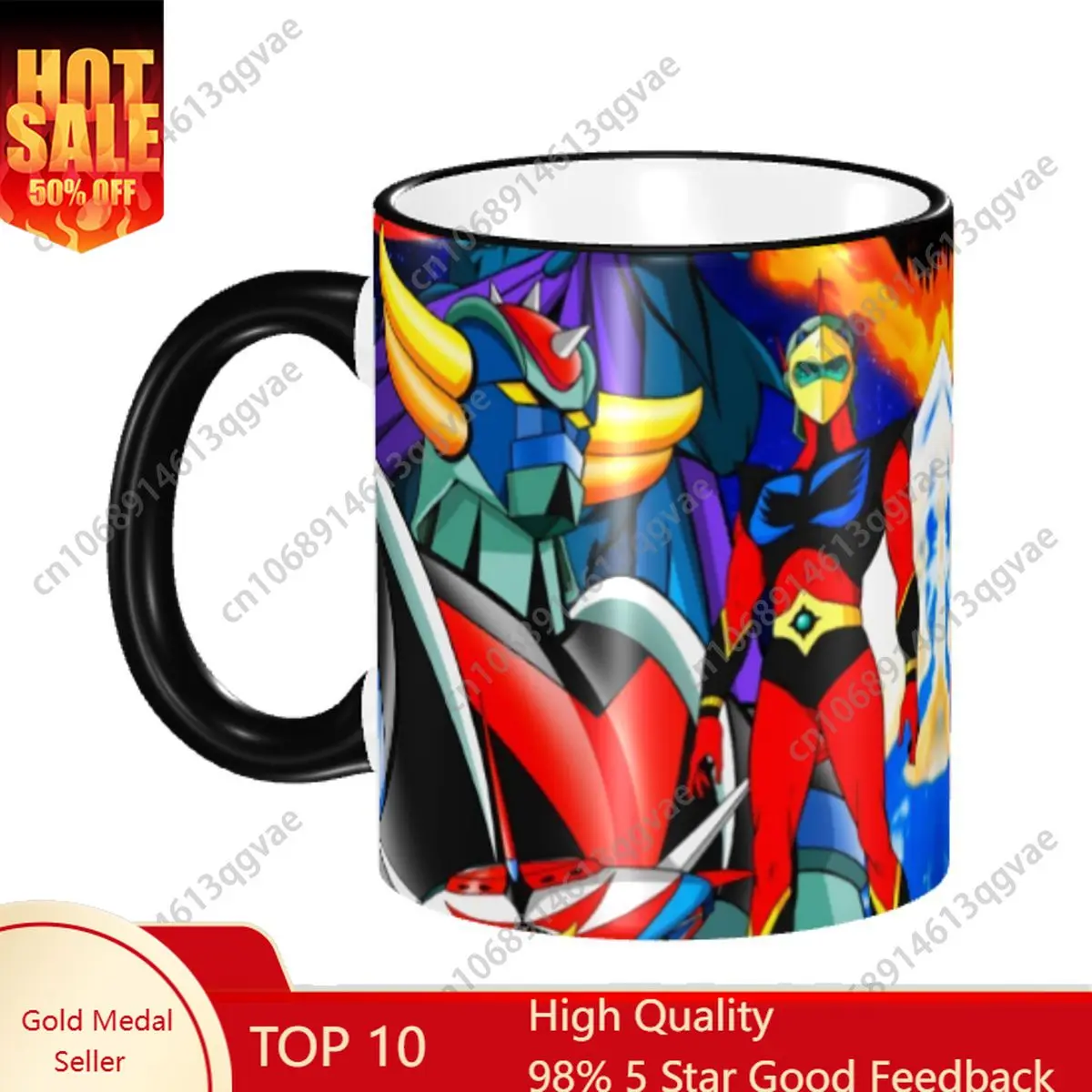 

Customized Grendizer UFO Robot Coffee Mug DIY Goldorak Goldrake Anime Ceramic Mug Creative Gift
