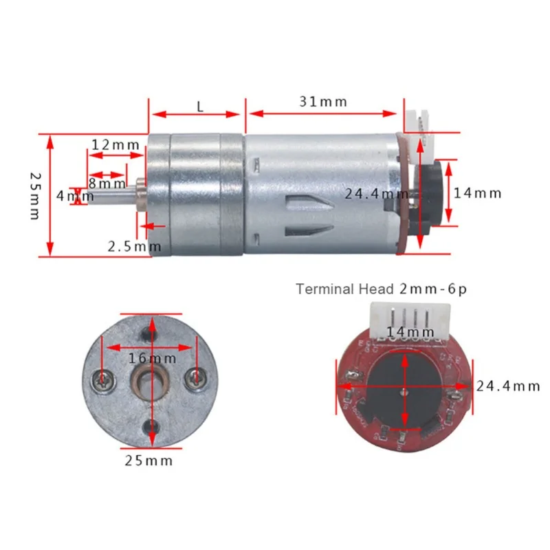 DIY Encoder Gear Motor With Mounting Bracket 65mm Wheel Kit For Smart Car Robot DC12V(500RPM)(200RPM)