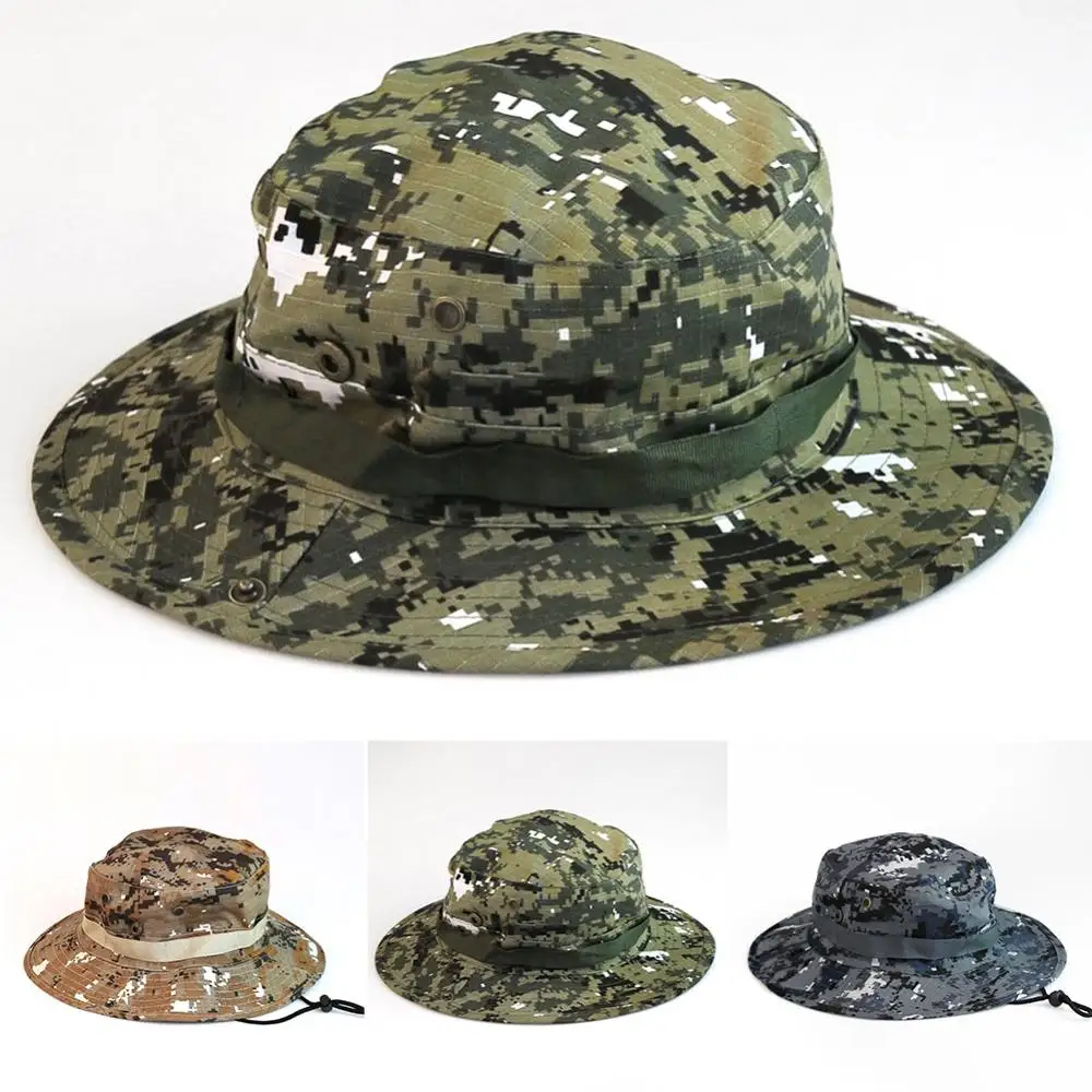 Cotton Hunting Hat Hat Men Cap Women Sports Boonie Washed Twill Chin Cord Camouflage Travel Sun Bucket Style Fisherman