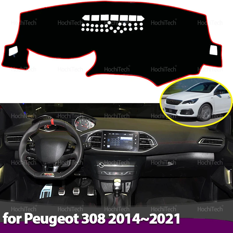 Dashboard Cover Dash Board Mat Carpet Pad Sunshade Cushion Car Visor Accessories for Peugeot 308 II T9 308SW 308GTI 2014~2021