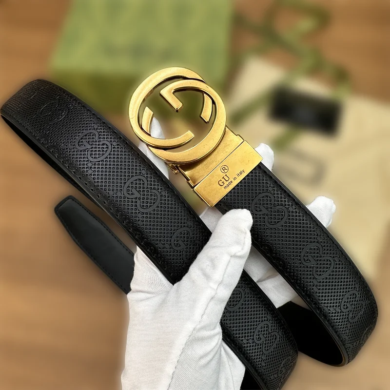 

Italian Style Premium Casual Belt, Men's Business and Fashionable Smooth Buckle Belt, Vintage Women's Cowhide Belt