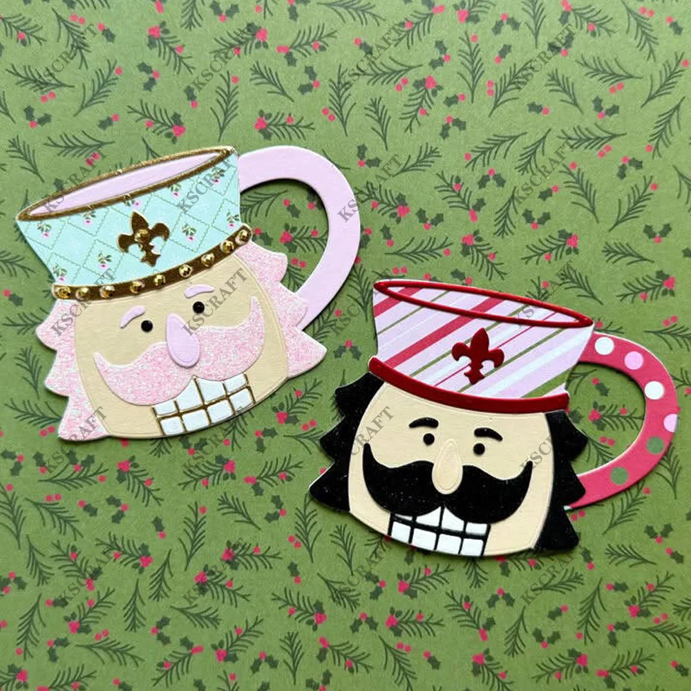 KSCRAFT Nutcracker Mug Cutting Dies Stencils for DIY Scrapbooking Decorative Embossing DIY Paper Cards