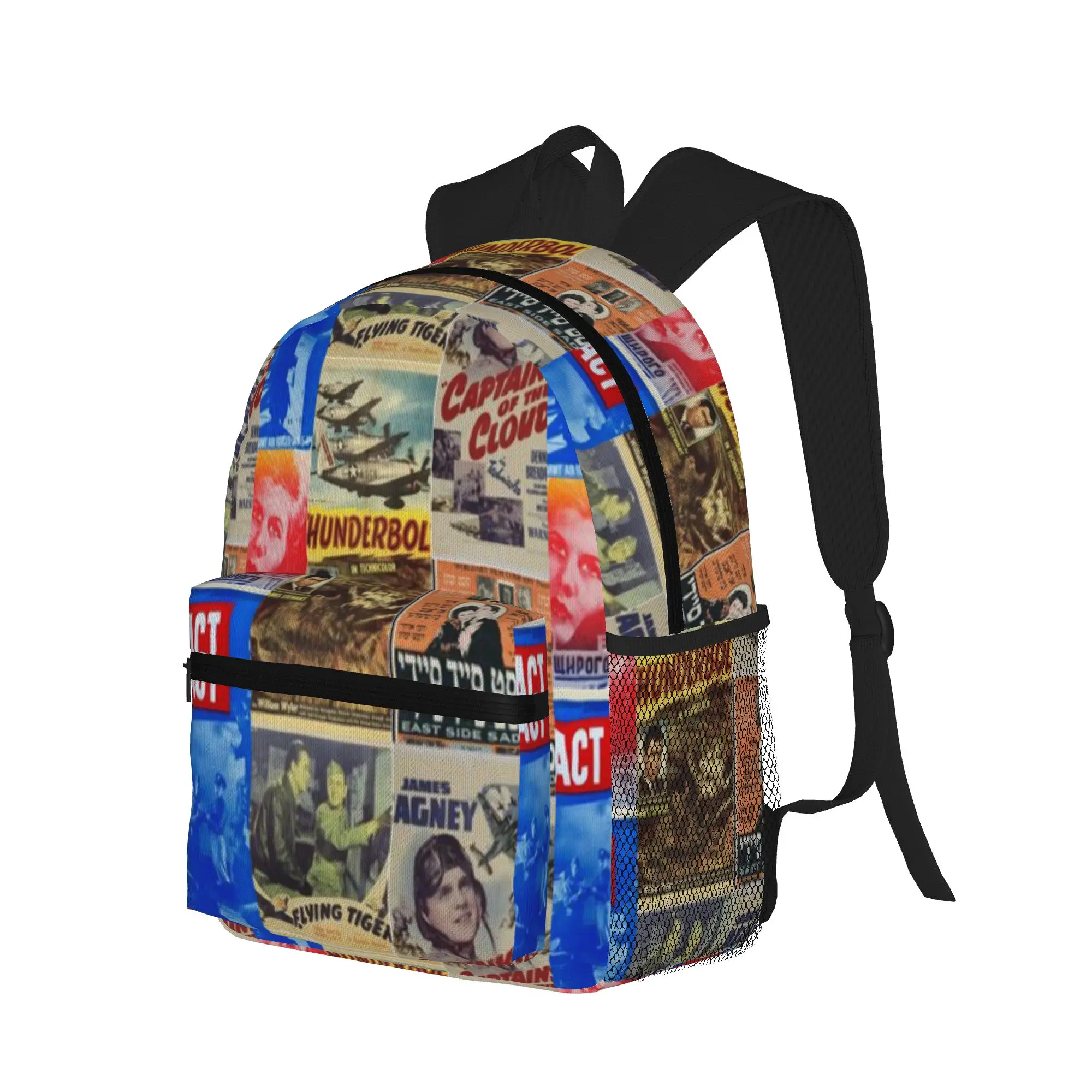 Vintage Movies Picture Montage  3  Casual Backpack for Students and Adults Female bags