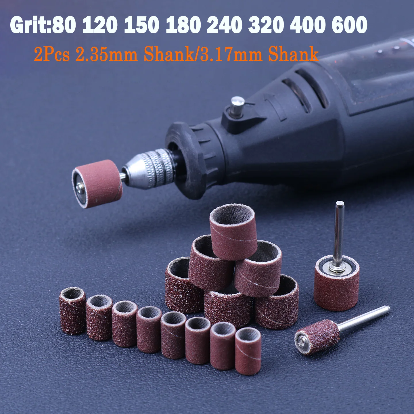 

50Pcs Sanding Drum Set + 2Pcs Sand Paper Drill Bit Grit 80~600 For Dremel Rotary Tools Abrasive Tools Drill Nail Woodworking